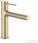 Laufen TWINPLUS SLIM egykaros mosdó csaptelep 140 mm-es kifolyócső, húzórudas lefolyószelep nélkül, PVD matt halvány arany HF505404462000 (HF505404462000)