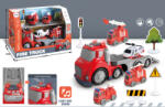 Mamido Tűzoltóautó utánfutóval kicsiknek fényekkel és hangokkal Fire Truck Transport (S-98-330A)