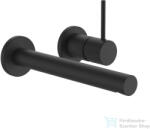 Laufen TWINPLUS SLIM falsík alatti mosdócsaptelep falon kívüli része, 195-mm-es kifolyóval, PVD matt titán fekete HF505470428000 (HF505470428000)