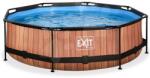 EXIT Toys Medence szűrős szivattyúva Wood pool Exit Toys kerek acél medencekeret 300*76 cm barna 6 évtől (ET30121010)