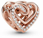 Pandora Moments Szikrázó összefonódó szívek rozé arany charm - 789270C01 (789270C01)