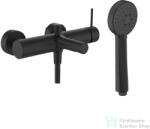 Laufen TWINPLUS SLIM SL kádtöltő csaptelep zuhanyszettel, PVD matt titán fekete HF505460428600 (HF505460428600)