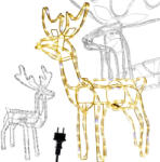  Karácsonyi Világító LED Rénszarvas, Melegfehér - 80x93x41 cm