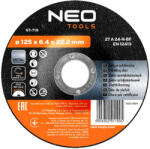 NEO TOOLS csiszolókorong 125x6, 4x22, 2 mm, fémhez (57-715)
