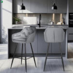 Mebel Elite Hoker SALEM Szare Welurowe