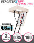 DEPOSTEP Scara pod DEPOSTEP MINI SPECIAL MNS scurta, metalica cu trepte din lemn, H max 260-265 cm (MNS 60x80)
