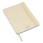 HUGO BOSS jegyzetfüzet A/5 Monogram kollekció, gumis vonalas krém