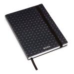 HUGO BOSS jegyzetfüzet A/5 Monogram kollekció, gumis vonalas fekete