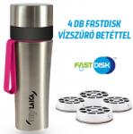  myLAICA komplett csomag 4 hónapra (vízszűrő kulacs 1+3 db AJÁNDÉK FAST DISK szűrővel, szálcsiszolt rozsdamentes acél, pink szilikon pánttal, 0, 55 liter) (BR60B06+FD03A01)