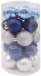  Ezüst-kék karácsonyi gömbök