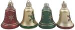  Arany-piros-zöld harang karácsonyfadísz