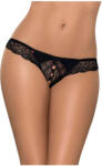 Obsessive Miamor - köves, nyitott női csipke tanga (fekete) (92977700005) - bujaalmok