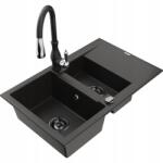 Mexen Gaspar Gránit Mosogató Fekete/Arany Készlet (6507-75-672601-70-B)