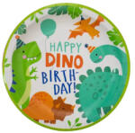 Mezőfi Team Kft Papír tányér, dínós, Happy Birthday, 23 cm, 10 db/cs