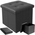 Ruhhy Összecsukható szék tárolóhellyel, öko bőrből, 39l, szürke (00025780)