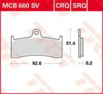 TRW Plăcuțe de frână moto TRW MCB660CRQ pentru Kawasaki ZX-7RR Ninja 750, MV Agusta Brutale 910