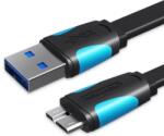 Vention USB-A 3.0/M -> Micro USB-B, ( lapos, fekete), 0, 2m, kábel (VAS-A12-B025) - smartbyte