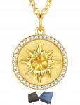 Mennica Świdnicka Arany nyaklánc Nap medál cirkóniákkal Ezüst 925 Ajándék Gravírozás