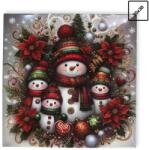  Műanyag négyszögletű tálca Hóember család 30x30cm