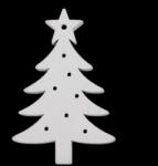  Karácsonyfa alakú dísz - fehér 38 x 59 mm (6861)