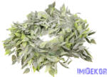  Hegyes levelű hamvas műzöld koszorú 55cm