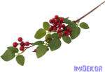  Piros bogyós leveles ág 52 cm