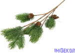  Fenyő ág tobozzal 48cm - Zöld