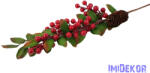  Piros bogyós leveles ág tobozzal 62 cm