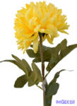  Dús fejű krizantém szálas selyemvirág 74cm - Sárga
