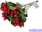  Bogyós 6 szálas kötegelt csokor 35cm - Piros