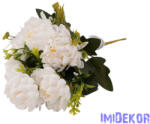  Krizantém 6 ágú selyemvirág csokor 28cm - Fehér