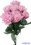  Krizantém 9 ágú selyemvirág csokor 42cm - Lilás Rózsaszín