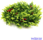  Aprólevelű műfenyő koszorú bogyóval 35cm - Zöld