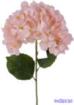  Hortenzia szálas selyemvirág D17cm M59cm - Halvány Rózsaszín