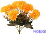  Krizantém 9 ágú selyem csokor 36cm - Napsárga