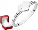 ZŁOCISTO Fehér Arany gyűrű Gyémánttal Gravírozott Szív (biżuteria na urodziny imieniny rocznicę)