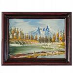  Fali Kép 16x12, 5cm Hegyek Erdő Keret Kézzel Festett Nr. 2 (WZÓR 2)