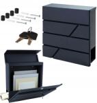 VIRONE Postaláda újságtartóval, nagy acél, antracit színű (MB-6/A)