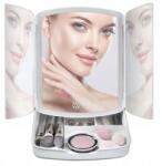 Verk Group Smink Tükör, LED, kozmetikai, kihajtható, tárolórekesszel (24230)