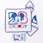 Mickey egér baba kapucnis törölköző - pamut babatörölköző - fehér-sötétkék (evi_MIC-1922-1407)