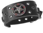 Leather & Steel Fashion Brăţară Baphomet - black - crystal red - LSF1 63-a