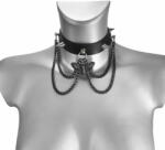 Leather & Steel Fashion Choker DEATH'S HEAD SPIKE - LSF9 50