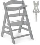 Hauck Scaun din lemn pentru copii Hauck Alpha Grey ajustabil cu accesorii incluse (66117) Scaun de masa bebelusi, inaltator