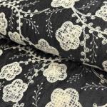  Pamutvászon JEANS EMBROIDERY Flora design F