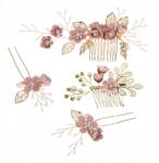  Arany Csörgő Hajdísz Virágokkal Esküvőre 4DB (Zymice)