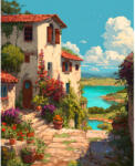 Art City Set goblen cu diamante, cu sasiu, Vila langa lac, 40x50 cm (DP441)