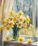 Art City Set goblen cu diamante, cu sasiu, Narcise, 30x40 cm (VA865)