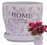 Tragar 14X12 Cm-es Kerámia Cserép Virág Alátéttel, Finom Lila (239-026)