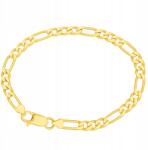 Larezo Figaro Arany Férfi Karkötő Vastag 4mm Hosszú Teljes Olasz 21cm Ezüst 925 (złota bransoletka srebrna gruba figaro pełna)