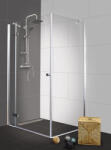 Sanotechnik SYMPHONY II szögletes sarok zuhanykabin osztott nyílóajtóval, balos kivitel, 90x70 cm (M1290L+MF70)